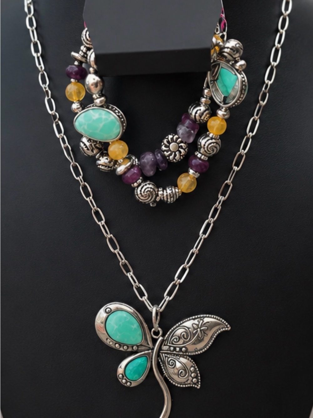 Turquoise Dragonfly Necklace/bracelet set